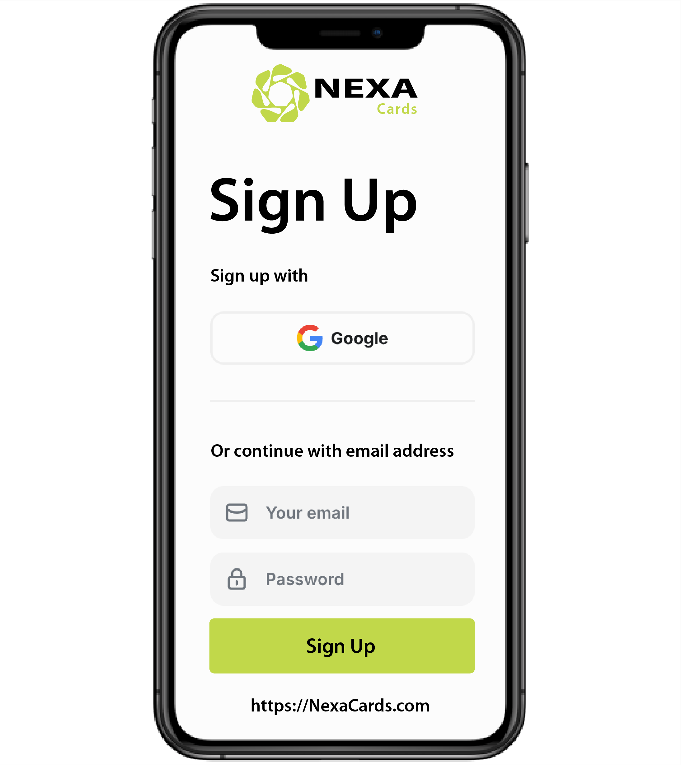NEXA Card Signup Process